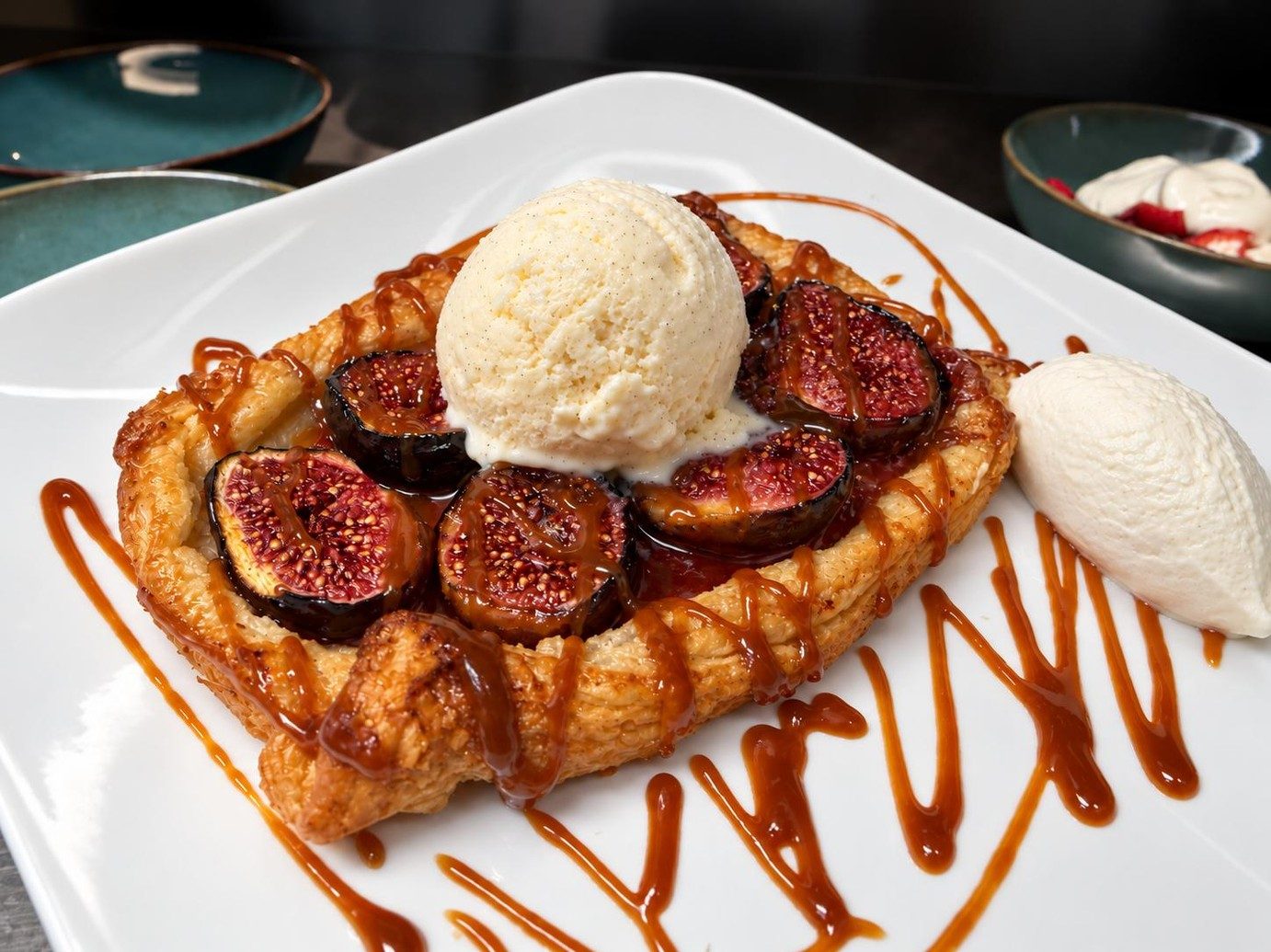 Tarte fine aux figues et glace